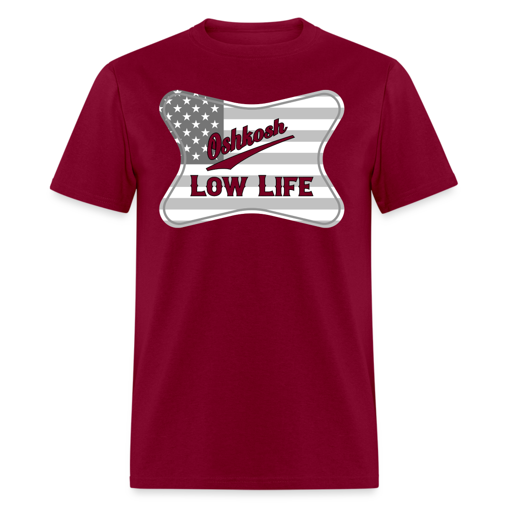 Oshkosh- Gray and White Flag- Unisex Classic T-Shirt - burgundy