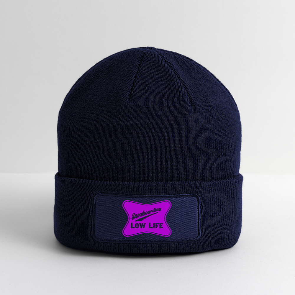 Snowboarding - Pink - Patch Beanie - navy