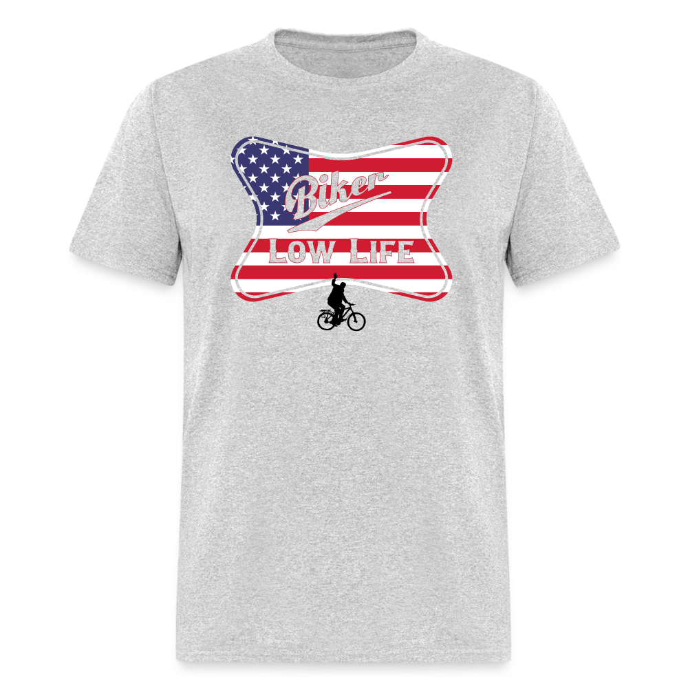 Biker - USA flag Unisex Classic T-Shirt - heather gray