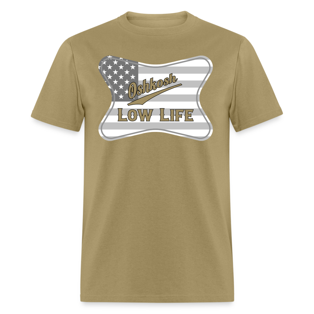 Oshkosh- Gray and White Flag- Unisex Classic T-Shirt - khaki