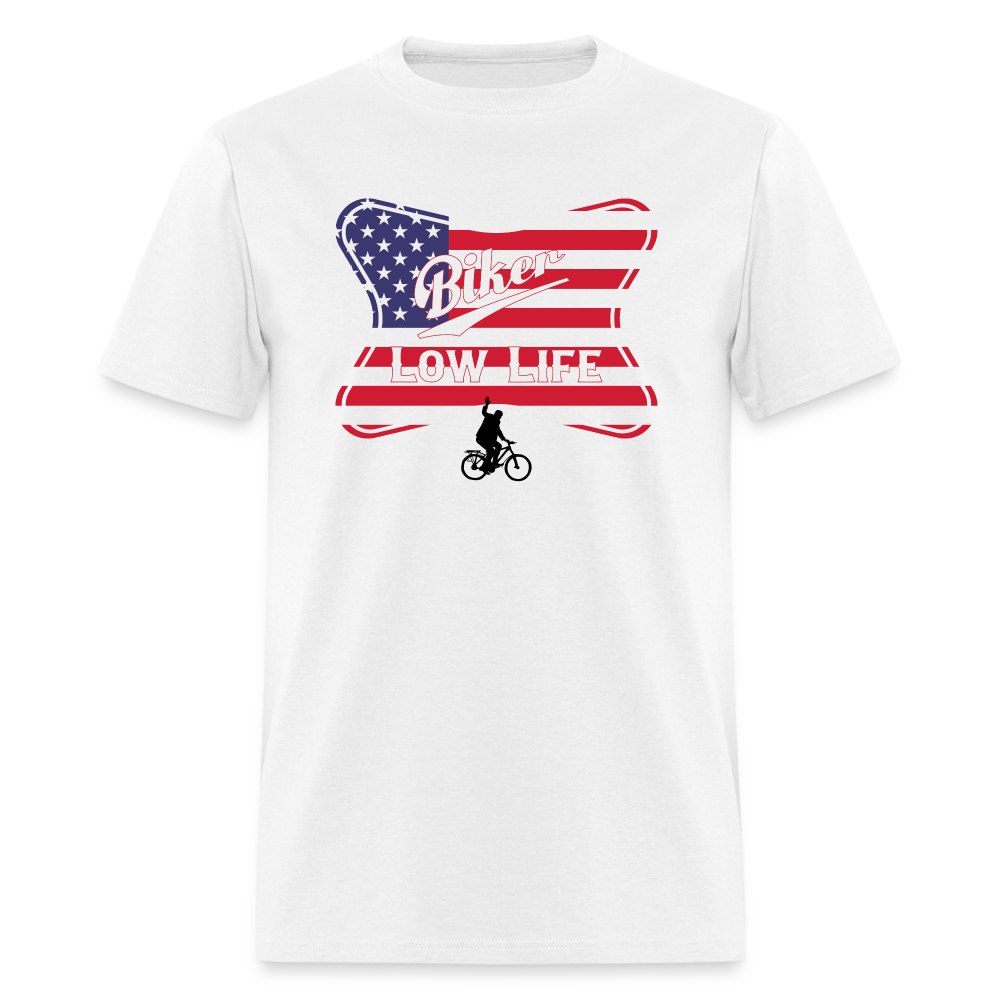 Biker - USA flag Unisex Classic T-Shirt - white