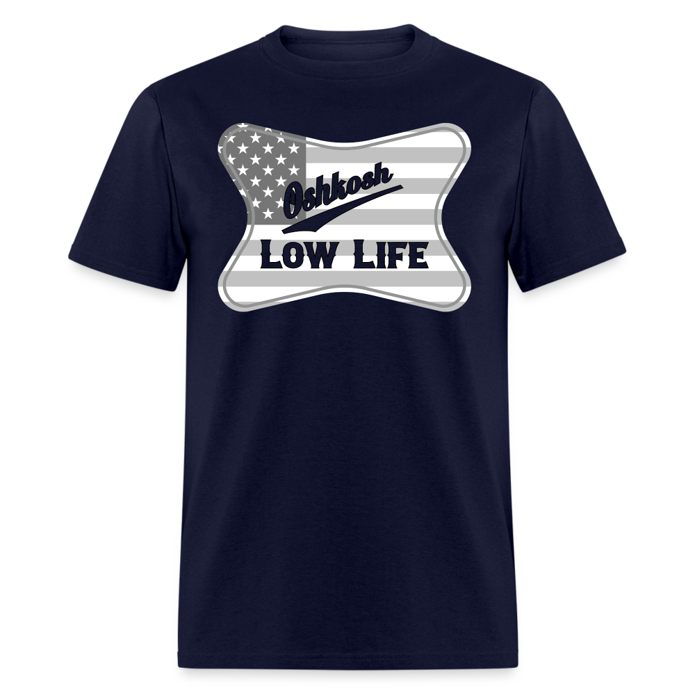 Oshkosh- Gray and White Flag- Unisex Classic T-Shirt - navy