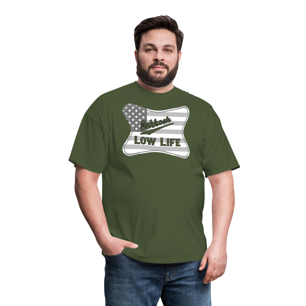 Oshkosh- Gray and White Flag- Unisex Classic T-Shirt - military green