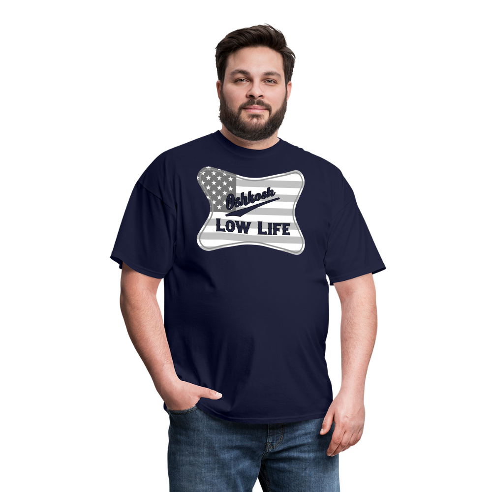 Oshkosh- Gray and White Flag- Unisex Classic T-Shirt - navy