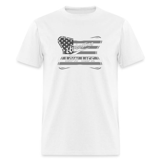 Airboating - White & Gray Flag - (Unisex) Classic T-Shirt - white