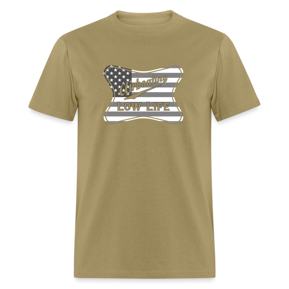 Airboating - White & Gray Flag - (Unisex) Classic T-Shirt - khaki