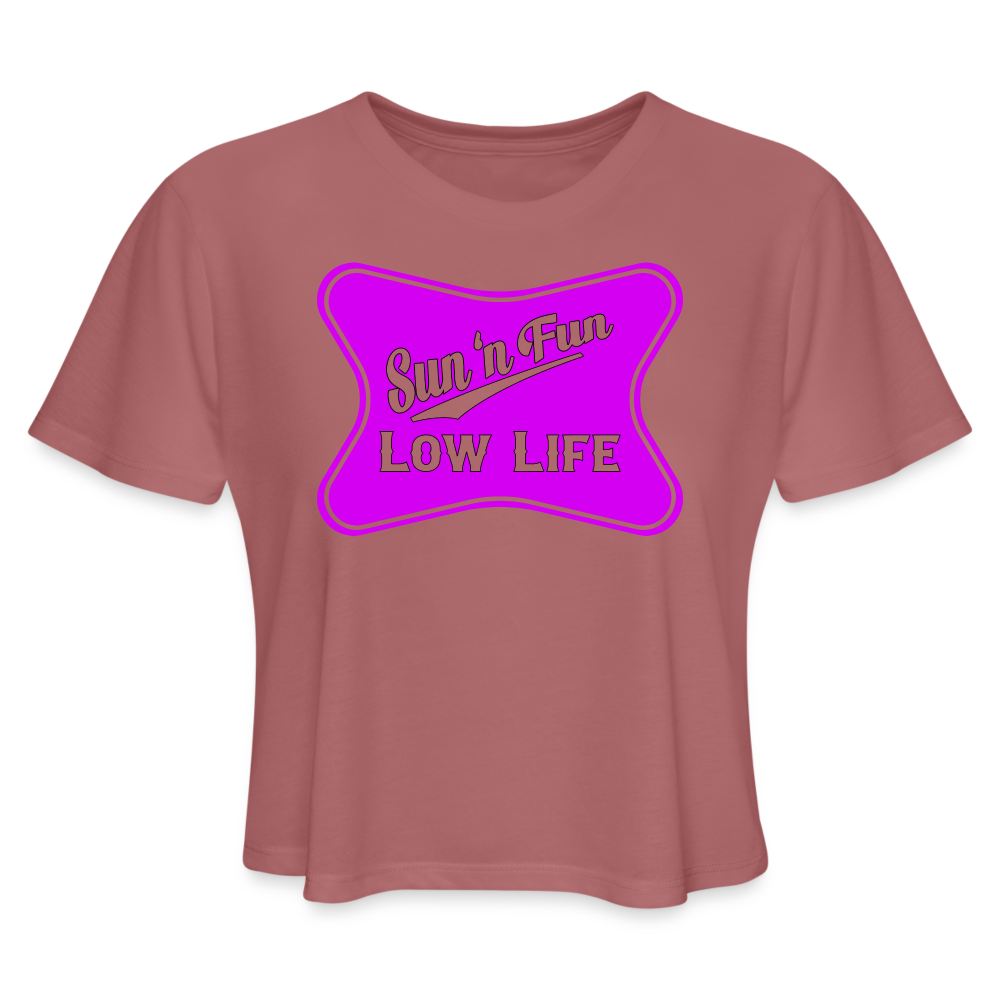 Sun 'n Fun - Pink - Women's Cropped T-Shirt - mauve