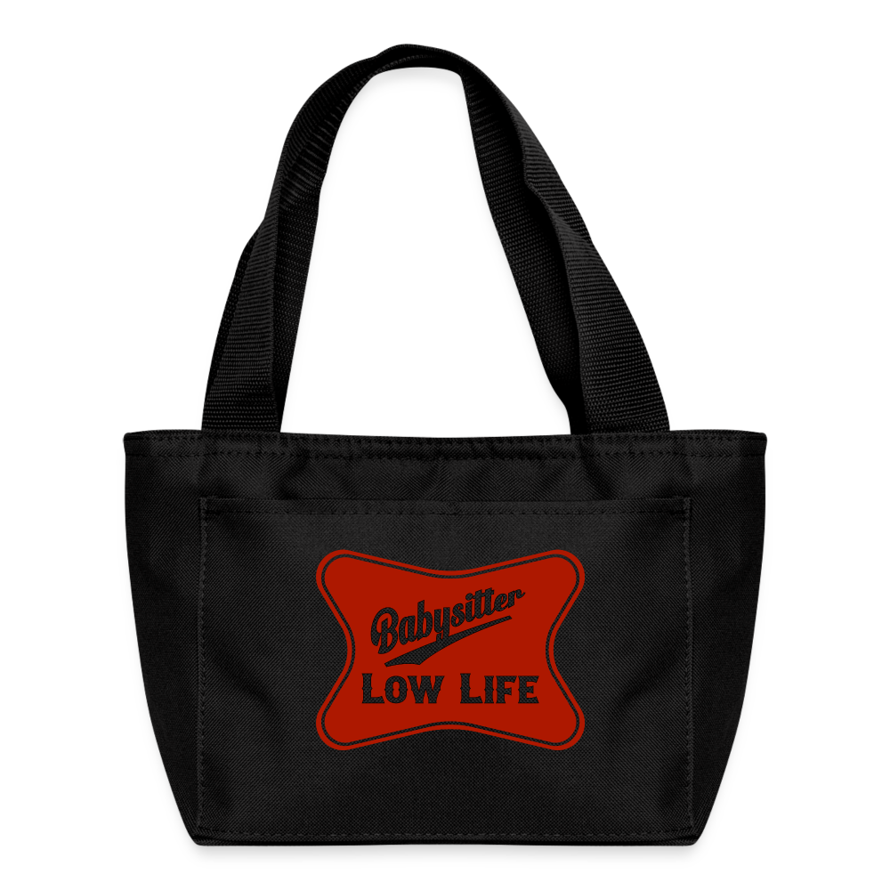 Babysitter - Red- Recycled Insulated Lunch Bag - black