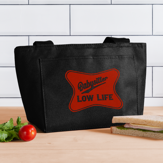 Babysitter - Red- Recycled Insulated Lunch Bag - black