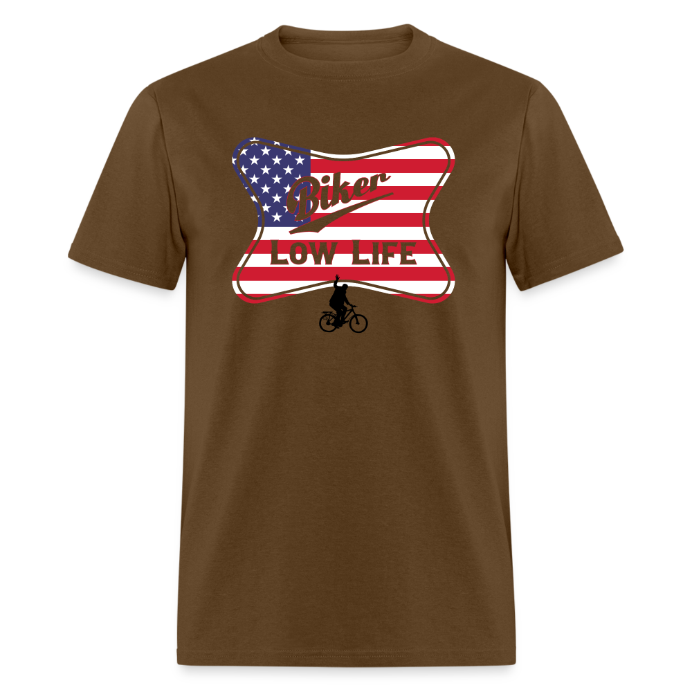 Biker - USA flag Unisex Classic T-Shirt - brown