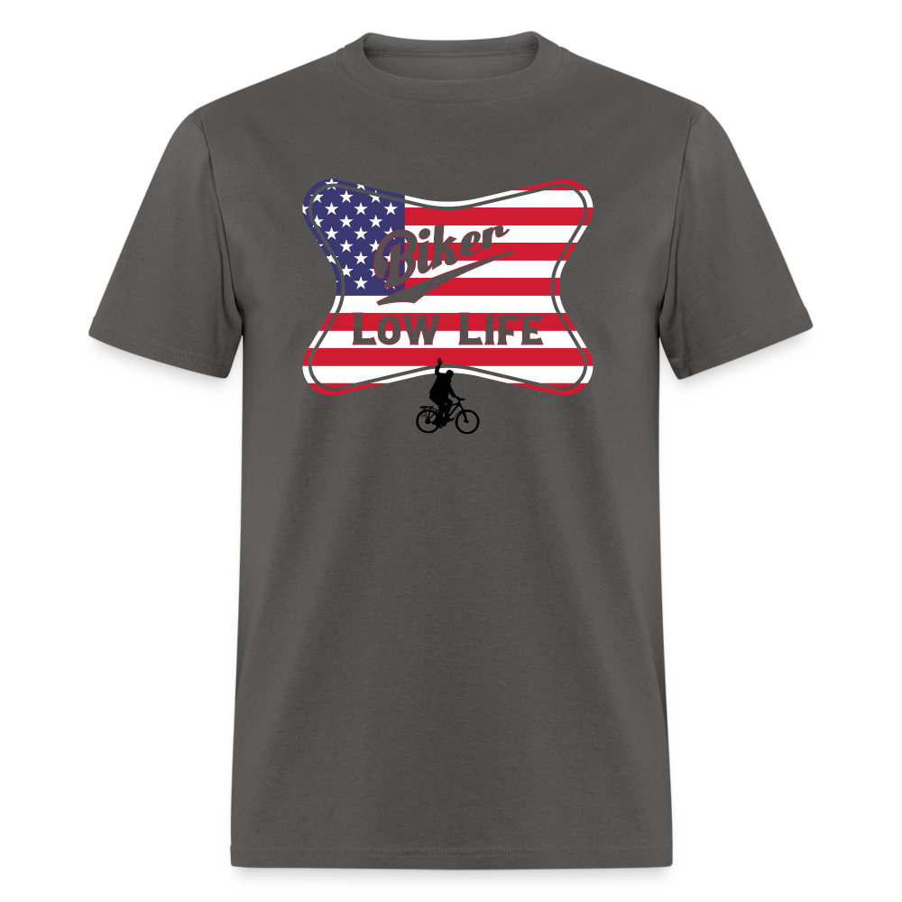 Biker - USA flag Unisex Classic T-Shirt - charcoal
