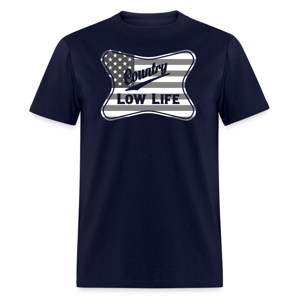 Country - Gray & White Patrotic - Unisex Classic T-Shirt - navy