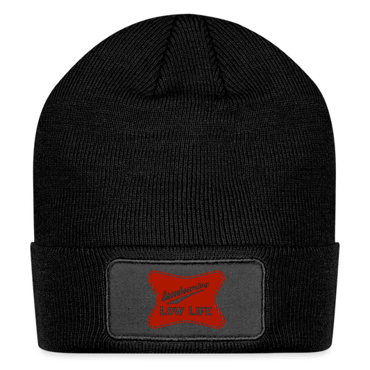Snowboarding - Red - Patch Beanie - black