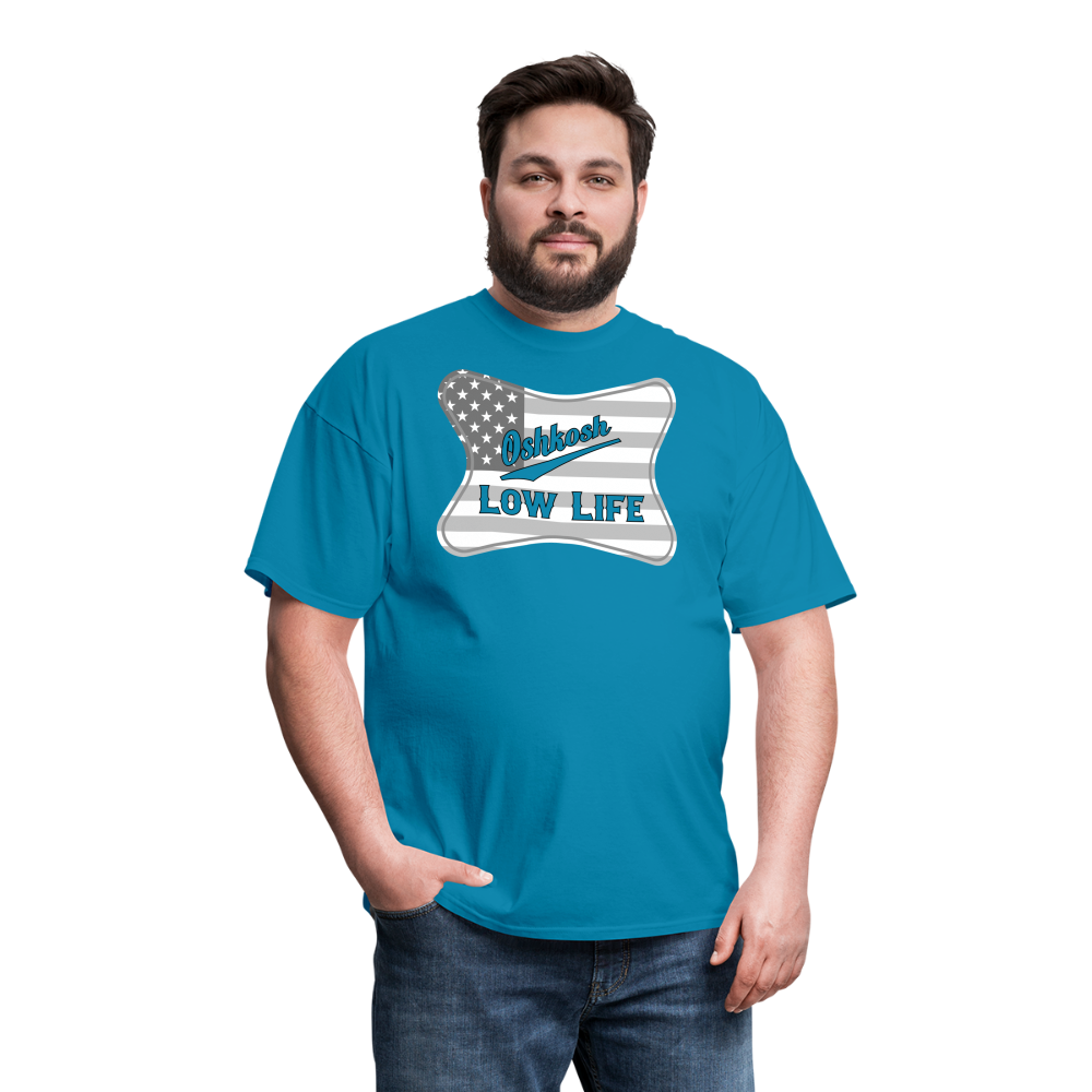 Oshkosh- Gray and White Flag- Unisex Classic T-Shirt - turquoise
