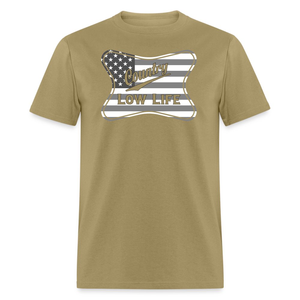 Country - Gray & White Patrotic - Unisex Classic T-Shirt - khaki