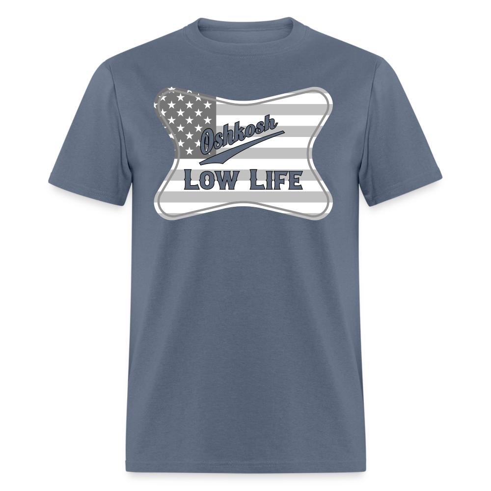 Oshkosh- Gray and White Flag- Unisex Classic T-Shirt - denim