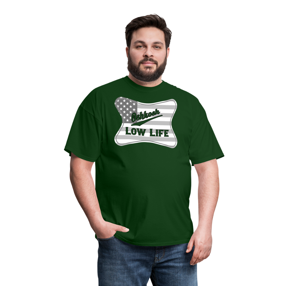 Oshkosh- Gray and White Flag- Unisex Classic T-Shirt - forest green