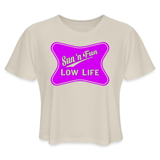 Sun 'n Fun - Pink - Women's Cropped T-Shirt - dust