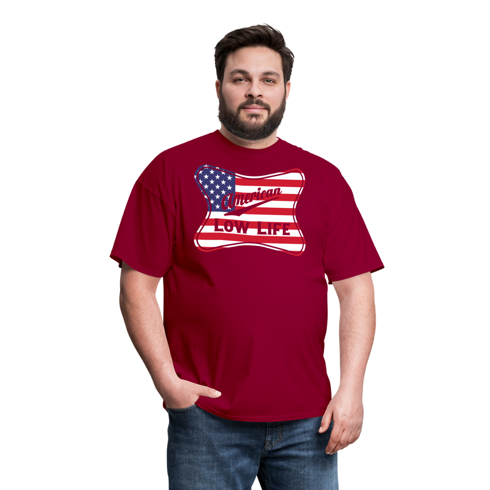 American - Flag - (Unisex) Classic T-Shirt - dark red