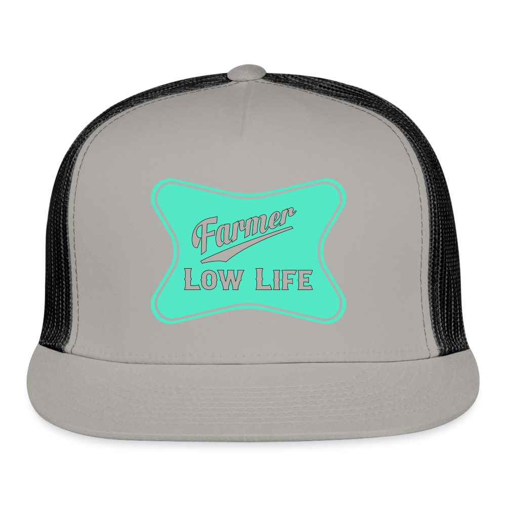 Farmer - Teal - Low Life Trucker Cap - gray/black