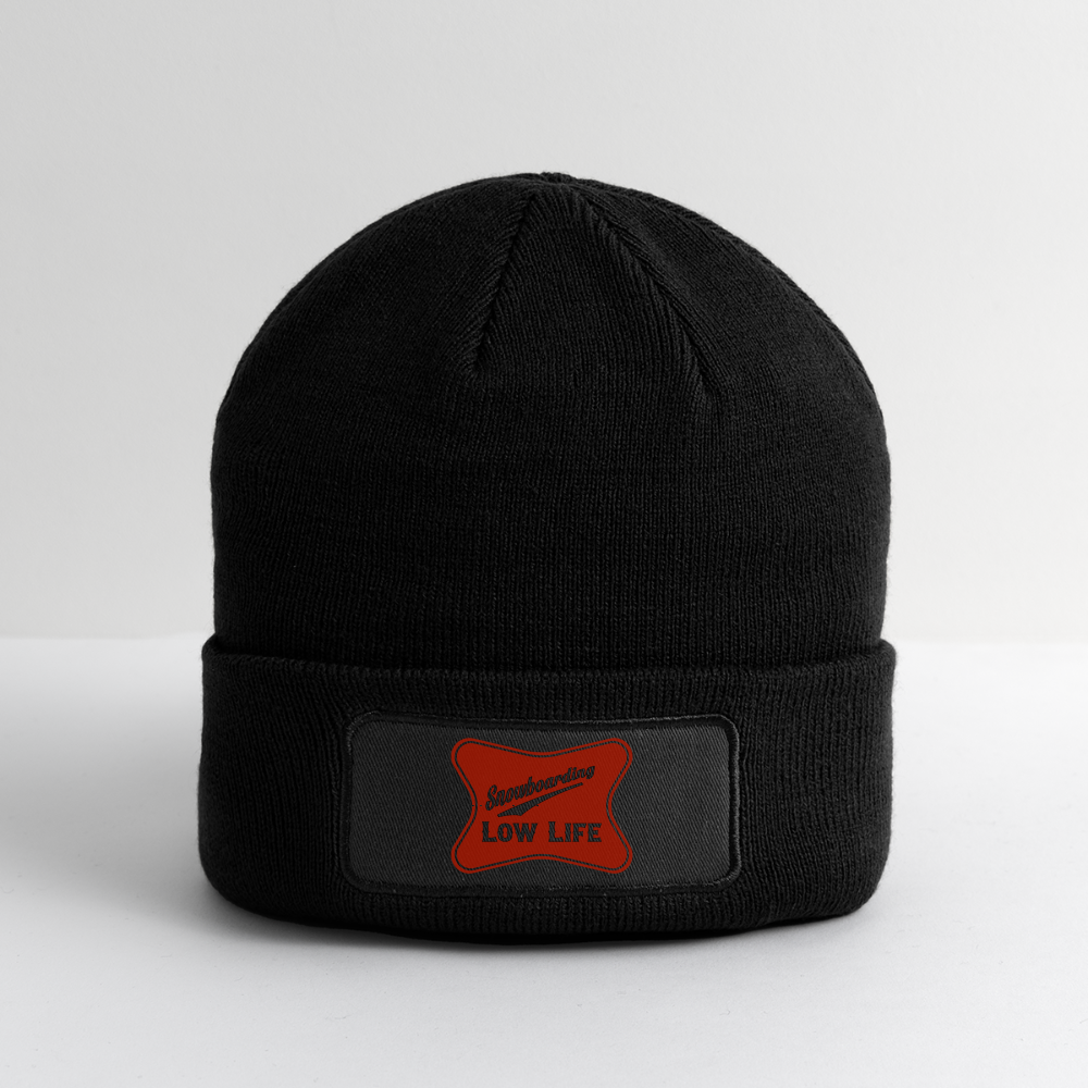 Snowboarding - Red - Patch Beanie - black