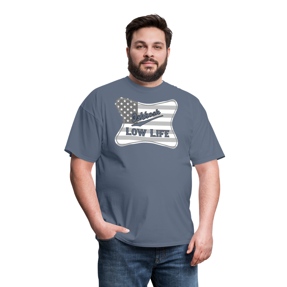 Oshkosh- Gray and White Flag- Unisex Classic T-Shirt - denim