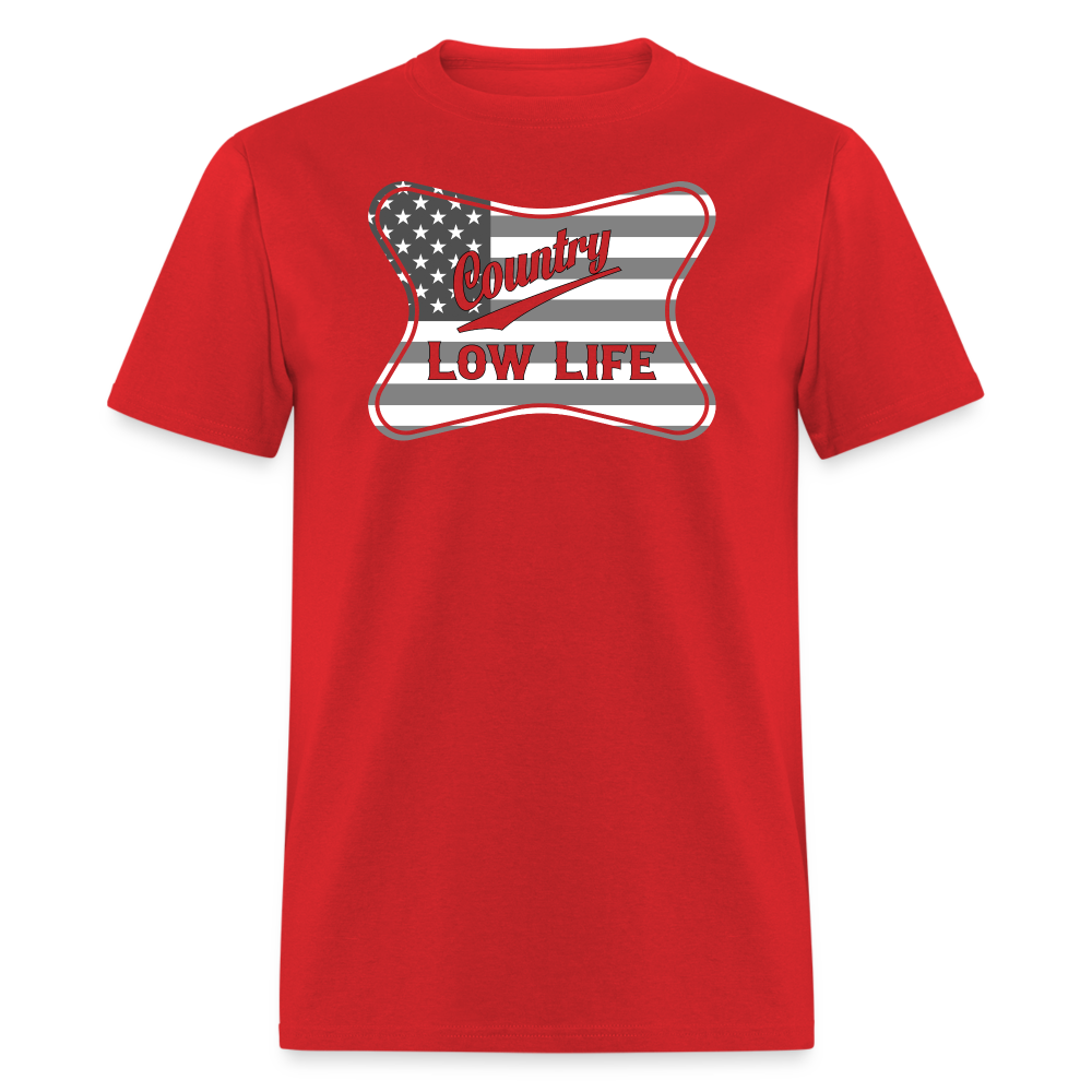 Country - Gray & White Patrotic - Unisex Classic T-Shirt - red