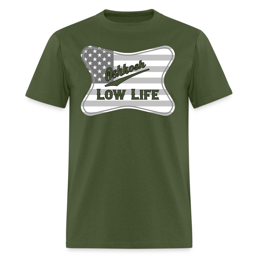 Oshkosh- Gray and White Flag- Unisex Classic T-Shirt - military green