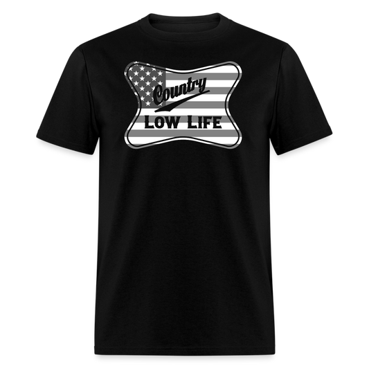 Country - Gray & White Patrotic - Unisex Classic T-Shirt - black