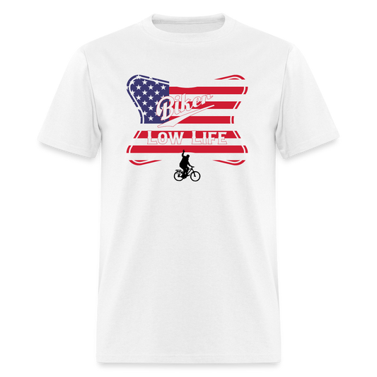 Biker - USA flag Unisex Classic T-Shirt - white