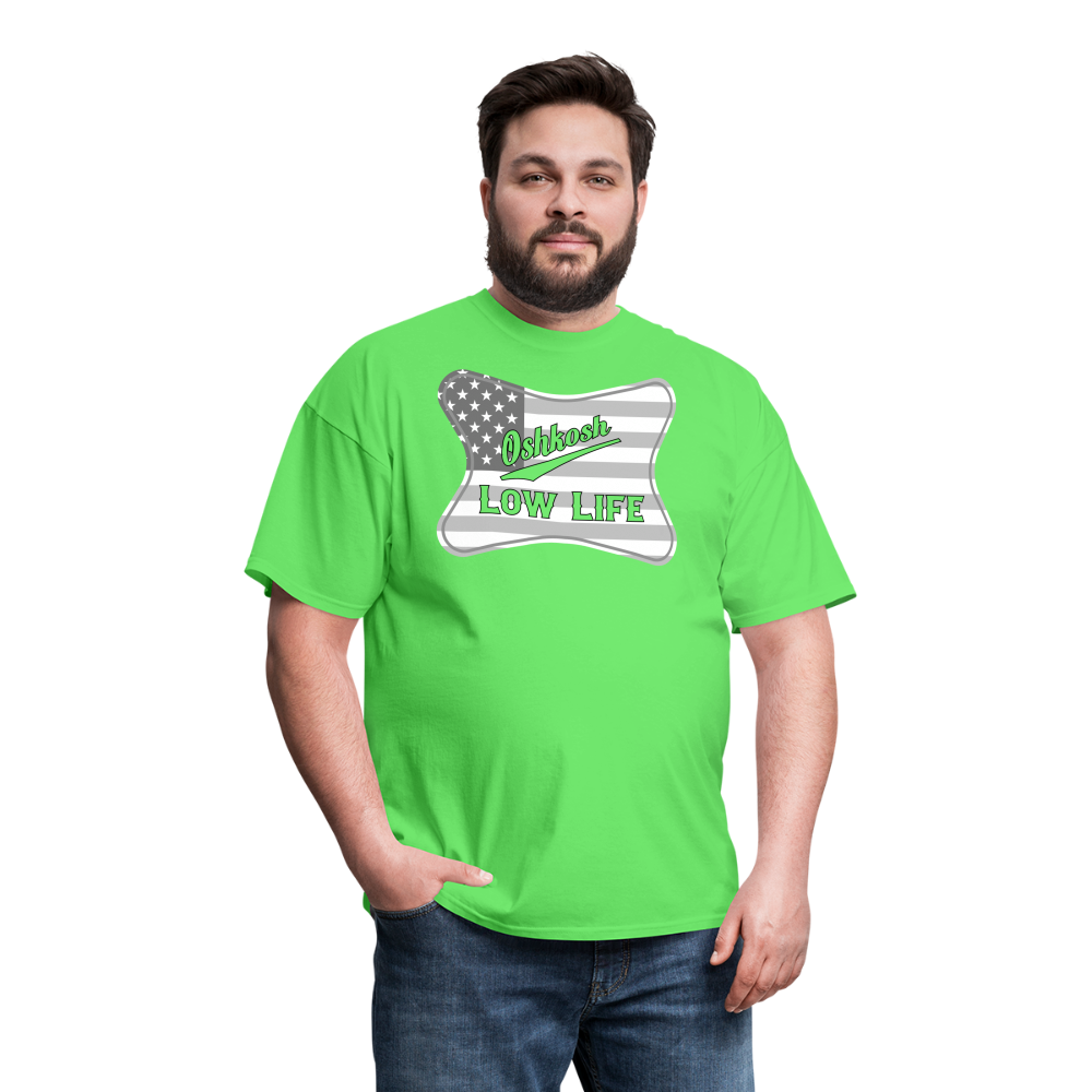 Oshkosh- Gray and White Flag- Unisex Classic T-Shirt - kiwi
