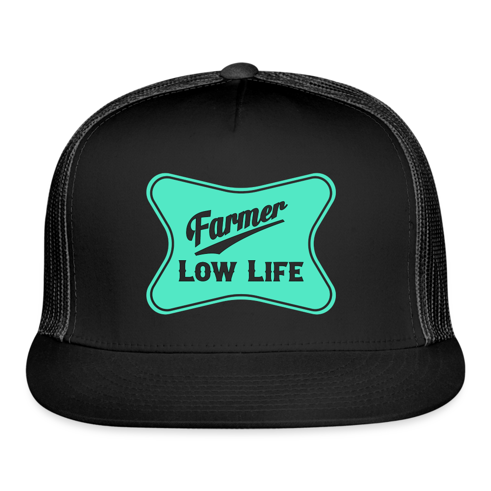 Farmer - Teal - Low Life Trucker Cap - black/black