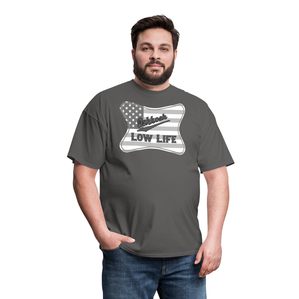 Oshkosh- Gray and White Flag- Unisex Classic T-Shirt - charcoal