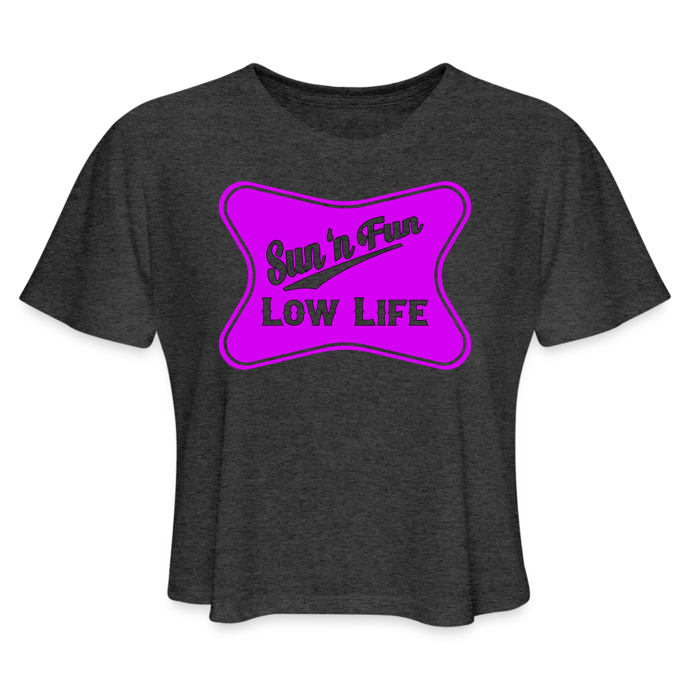 Sun 'n Fun - Pink - Women's Cropped T-Shirt - deep heather