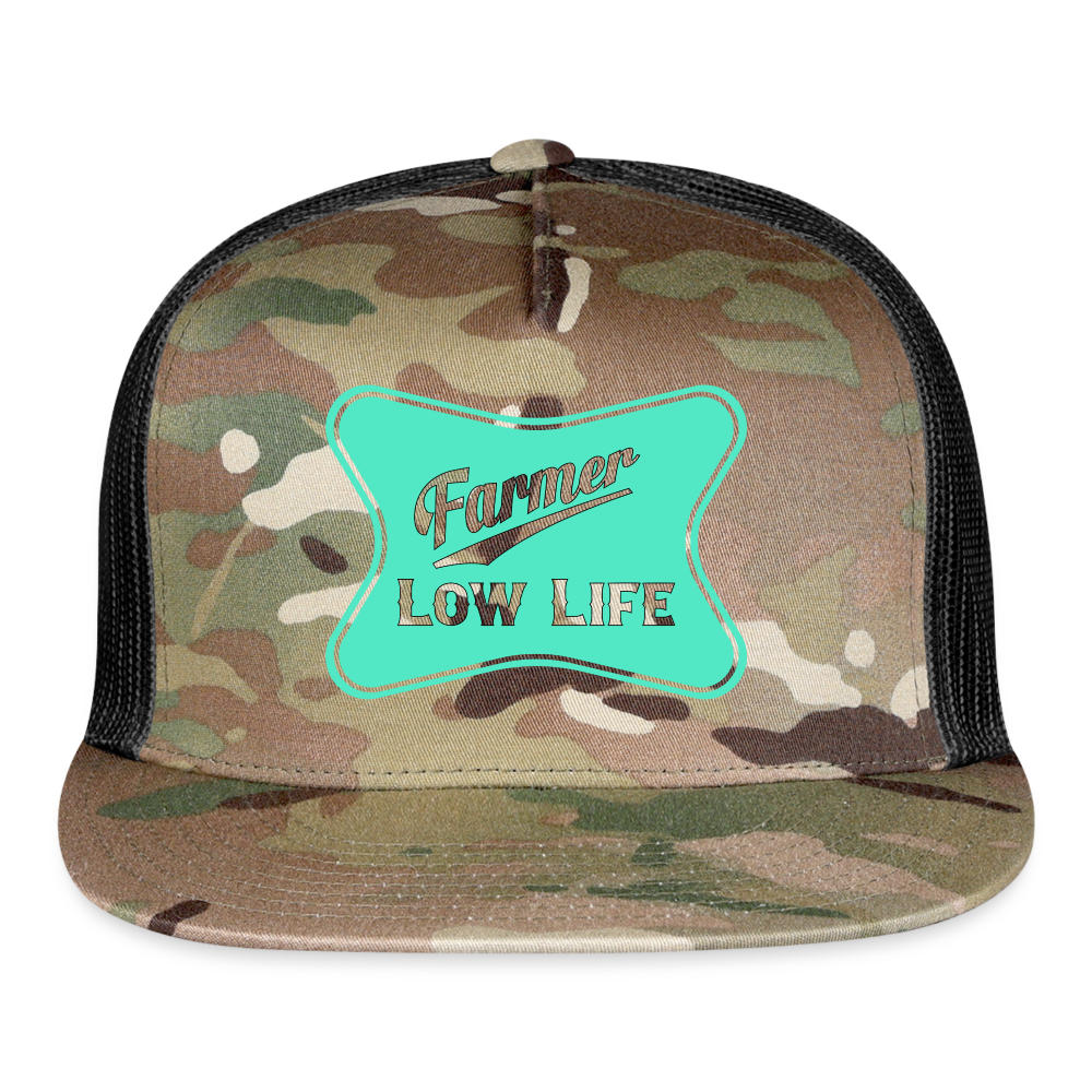 Farmer - Teal - Low Life Trucker Cap - MultiCam\black