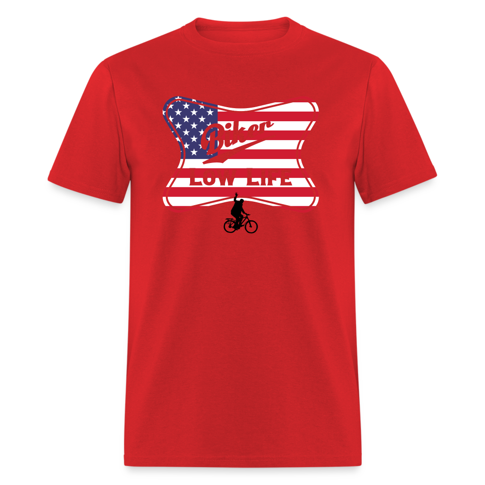Biker - USA flag Unisex Classic T-Shirt - red