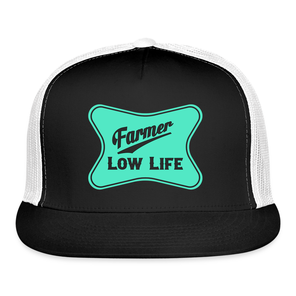 Farmer - Teal - Low Life Trucker Cap - black/white