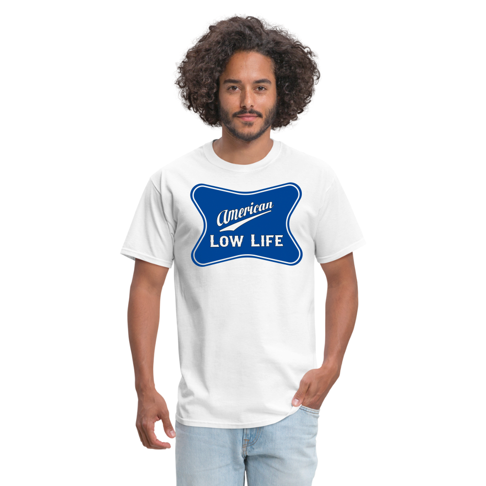 American - Dark Blue - (Unisex) Classic T-Shirt - white