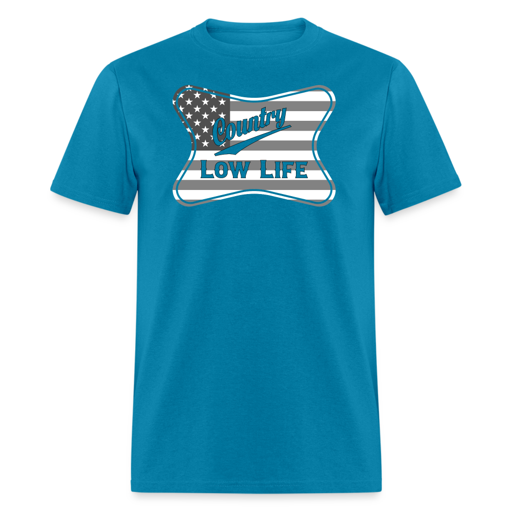 Country - Gray & White Patrotic - Unisex Classic T-Shirt - turquoise