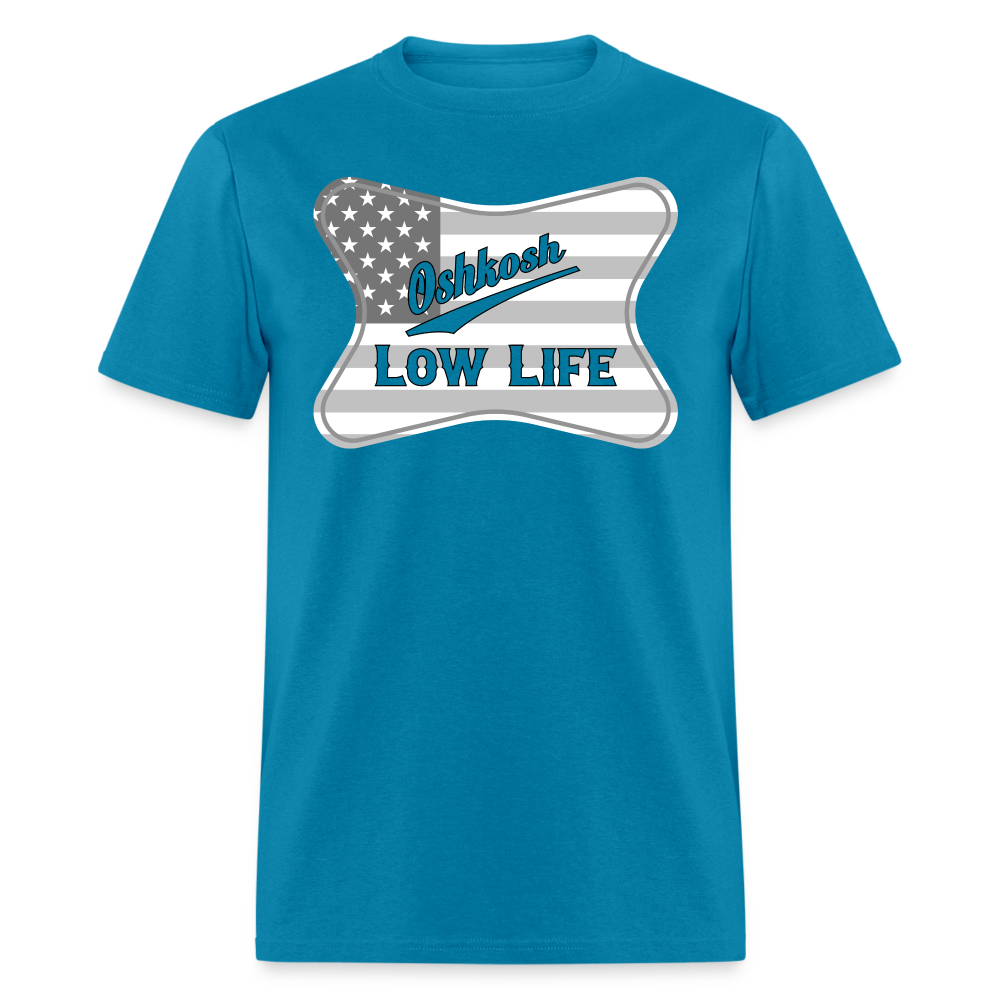 Oshkosh- Gray and White Flag- Unisex Classic T-Shirt - turquoise