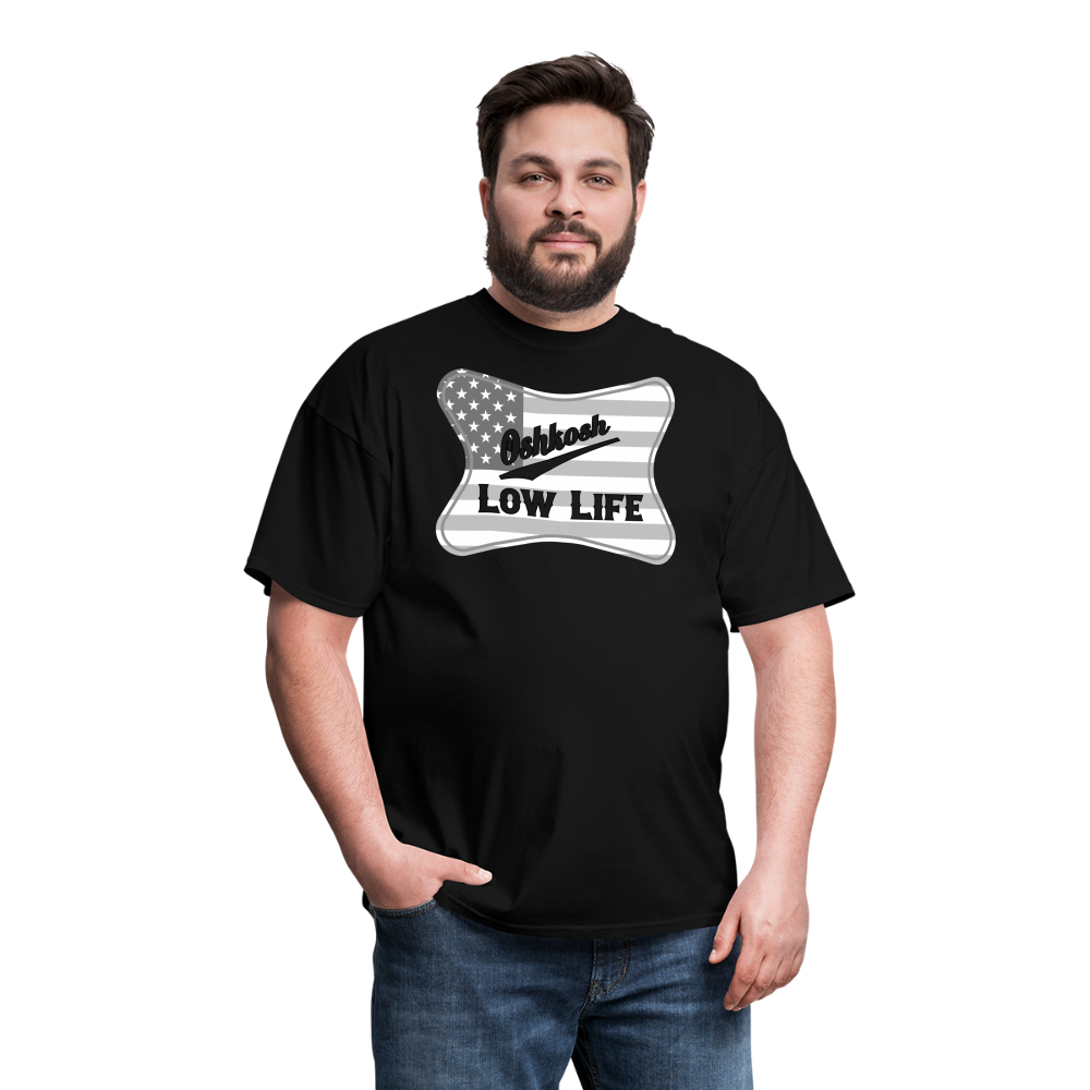 Oshkosh- Gray and White Flag- Unisex Classic T-Shirt - black