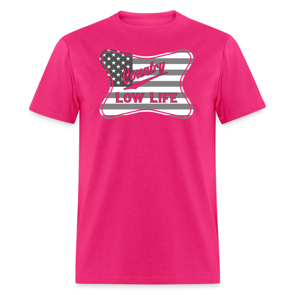 Country - Gray & White Patrotic - Unisex Classic T-Shirt - fuchsia