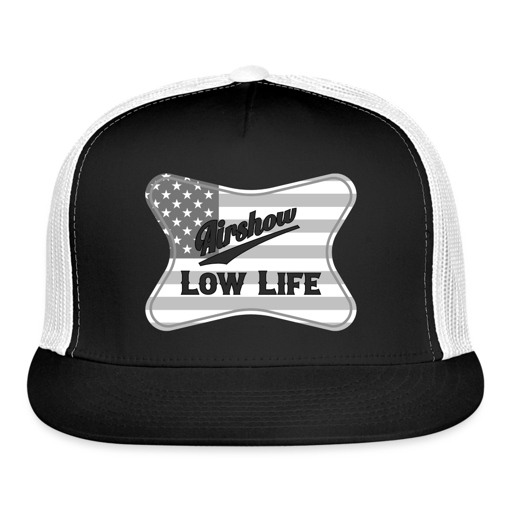 Airshow in Gray and White Trucker Cap - black/white