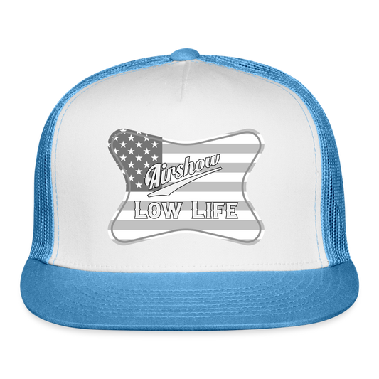 Airshow in Gray and White Trucker Cap - white/blue