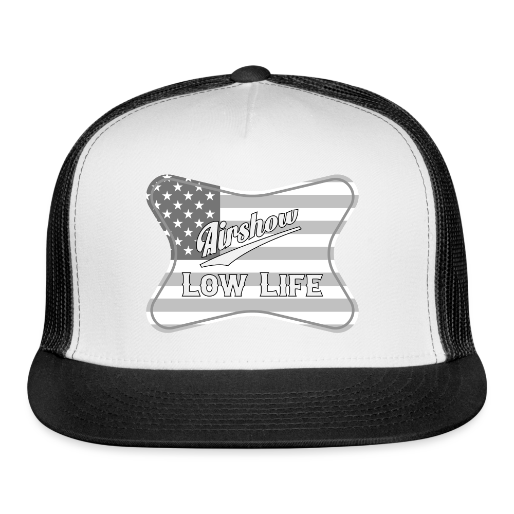 Airshow in Gray and White Trucker Cap - white/black