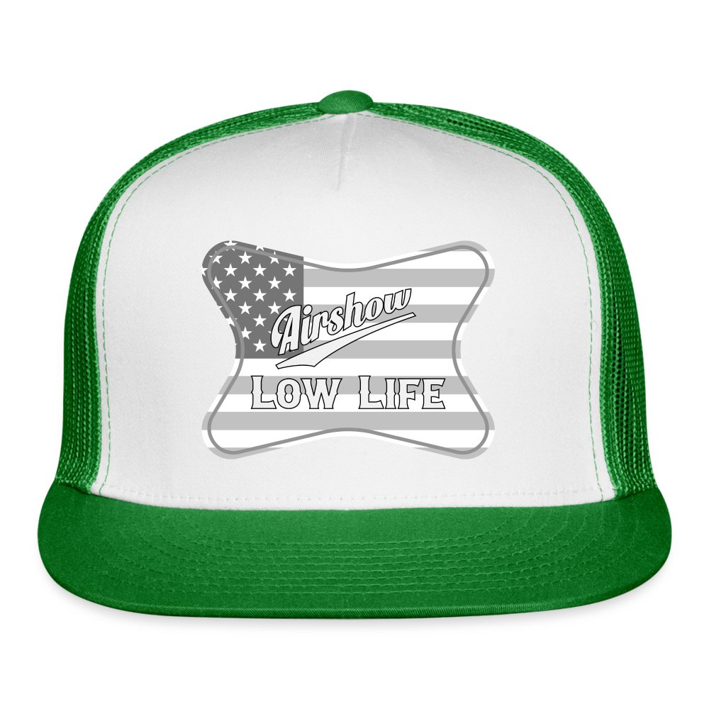 Airshow in Gray and White Trucker Cap - white/kelly green
