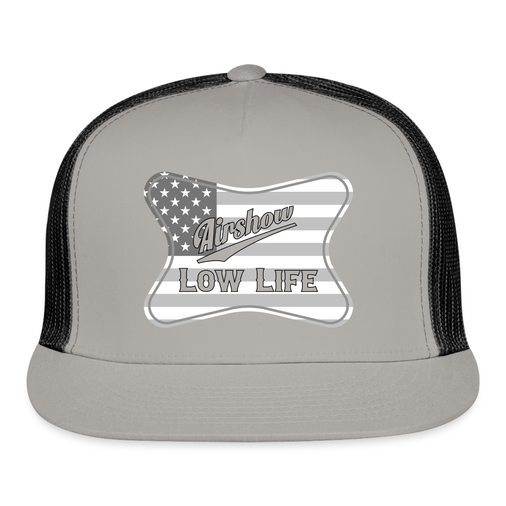 Airshow in Gray and White Trucker Cap - gray/black