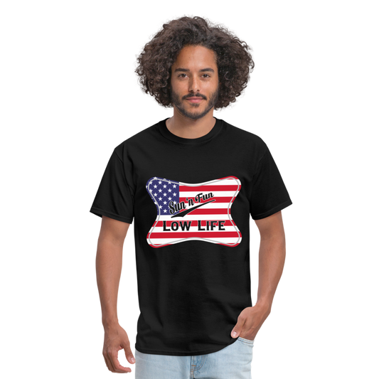 Sun 'N Fun in American Flag Unisex Classic T-Shirt - black