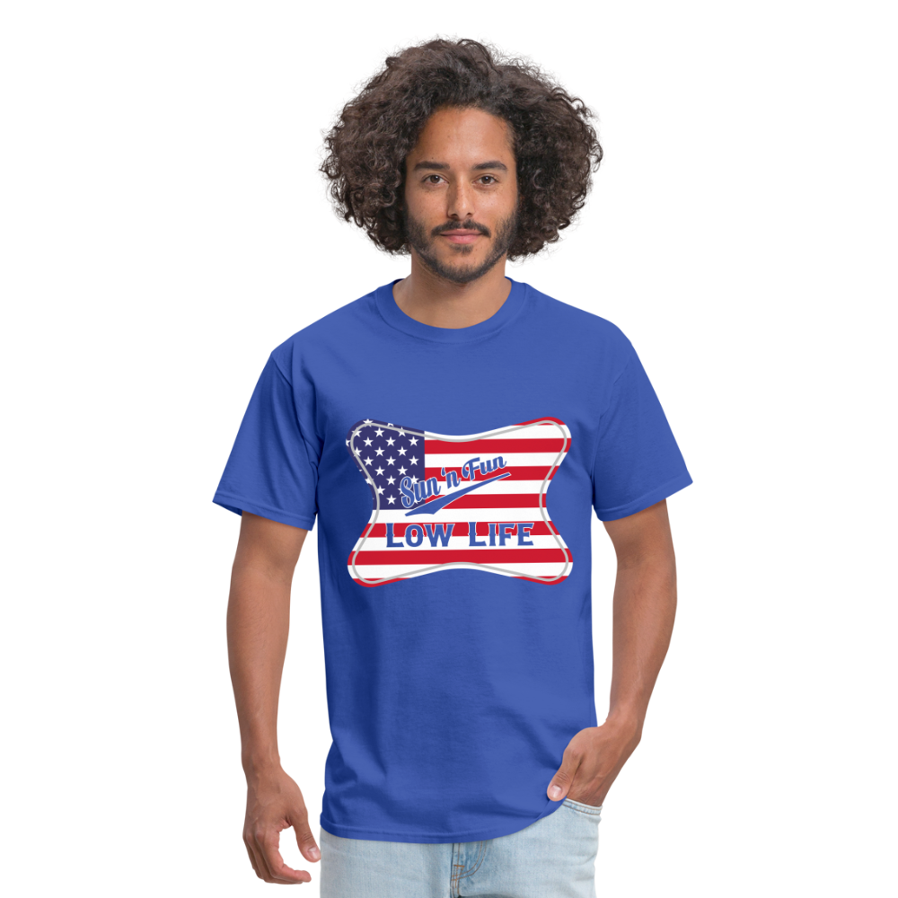 Sun 'N Fun in American Flag Unisex Classic T-Shirt - royal blue