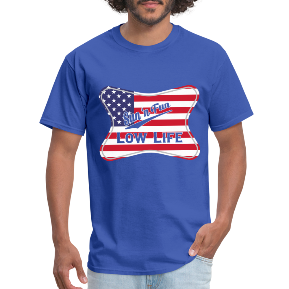 Sun 'N Fun in American Flag Unisex Classic T-Shirt - royal blue